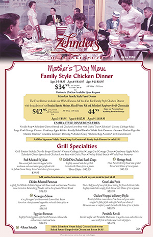 Zehnder’s of Frankenmuth Menus | Dining